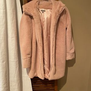 Faux fur mauve/ soft muted pink jacket